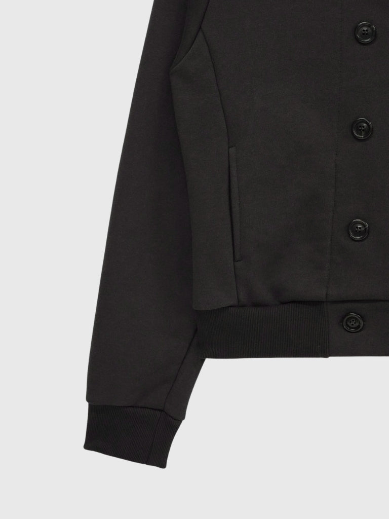 button front hooded jacket