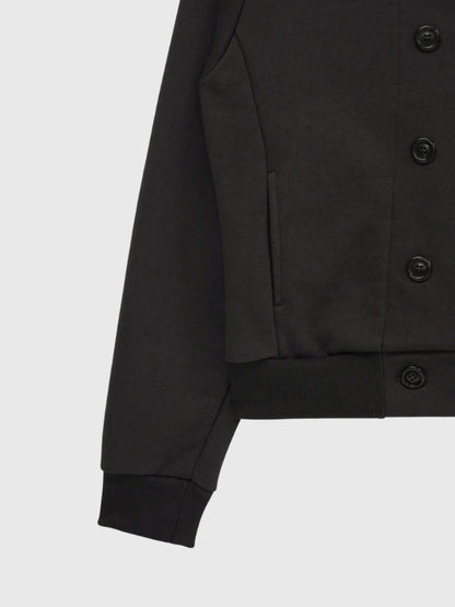 button front hooded jacket