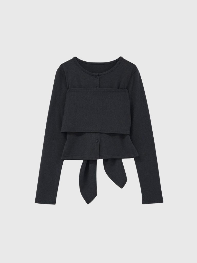 tie bustier cardigan