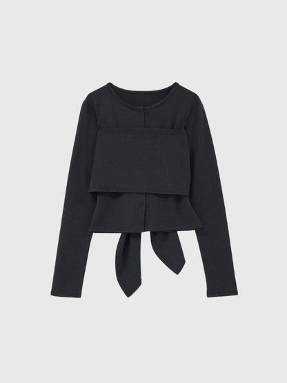 tie bustier cardigan