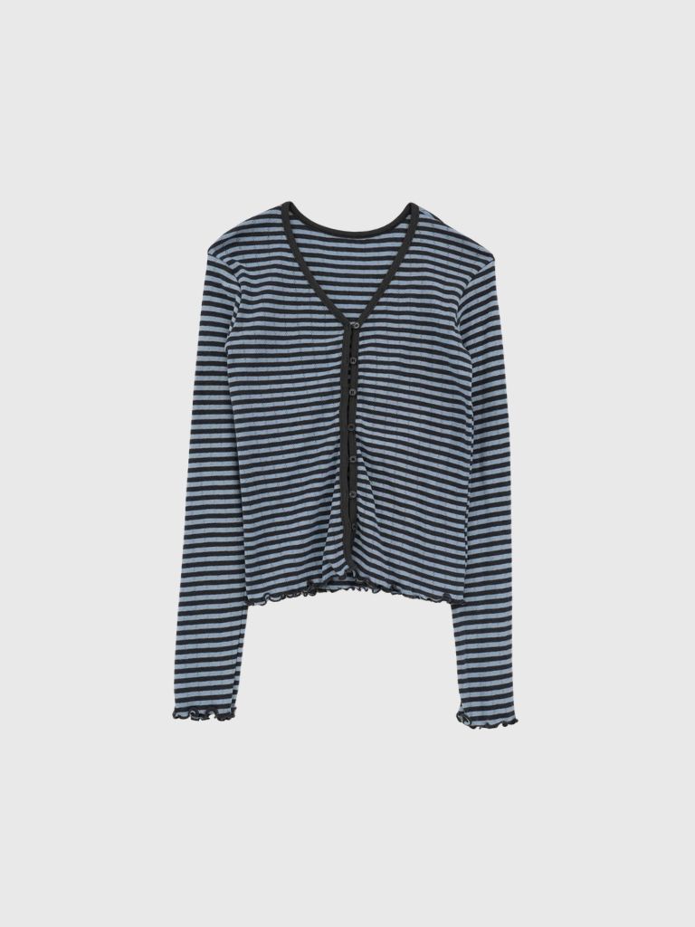 punching stripe cardigan