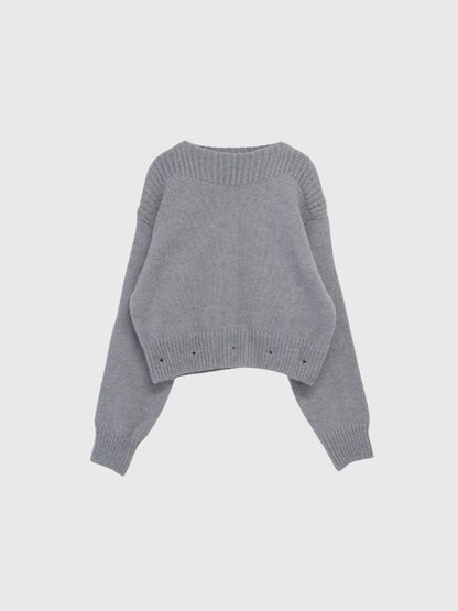 2way layered hem knit