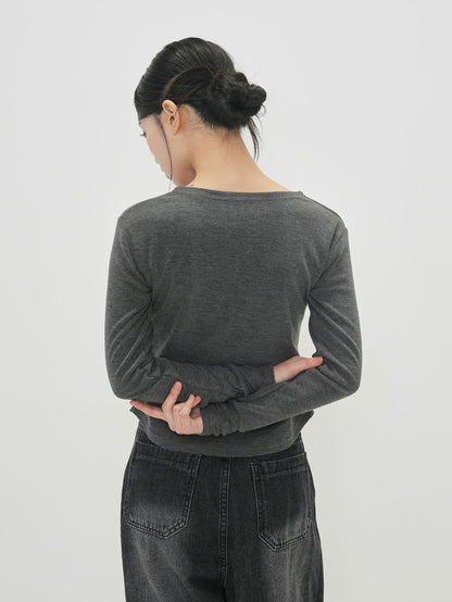 asymmetry frill blouse t