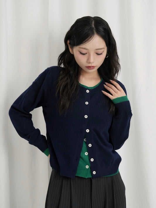 layered panel cardigan