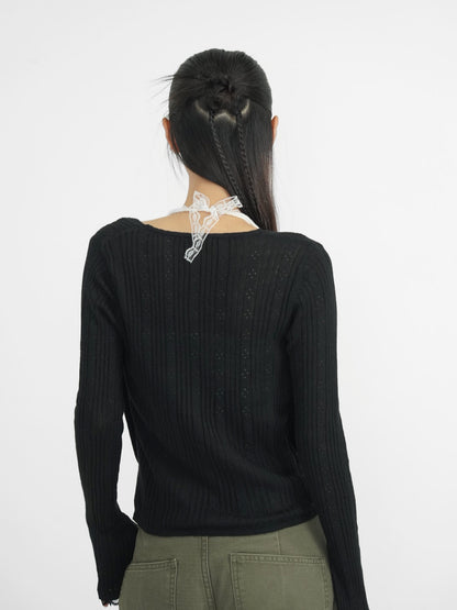 deep v neck cardigan