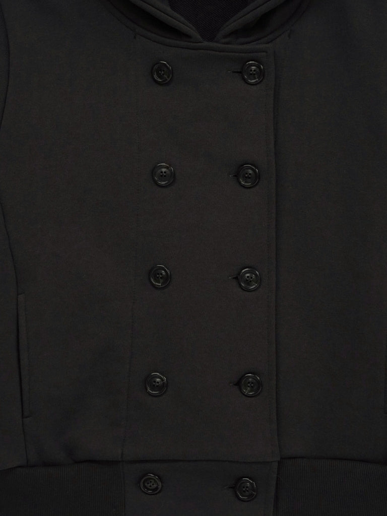 button front hooded jacket