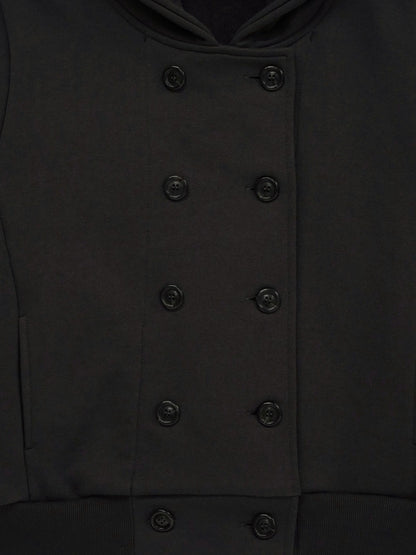 button front hooded jacket
