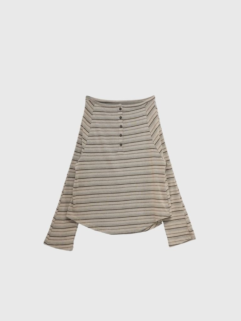 stripe button off shoulder t – enewdnina