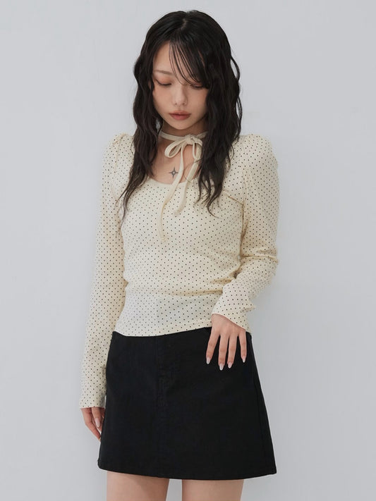 oval neck dot tops