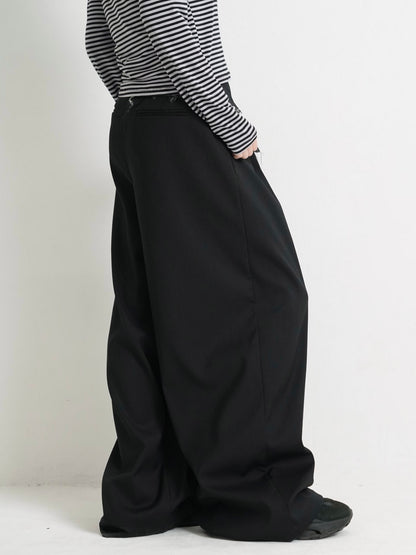 layered belt wide pants