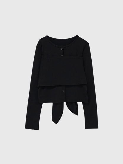 tie bustier cardigan