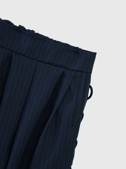 stripe side ribbon wide pants