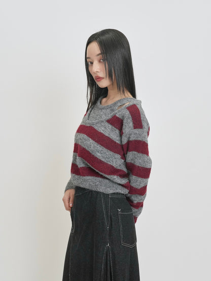 fake layered boarder knit