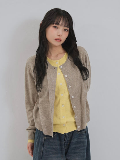 layered panel cardigan