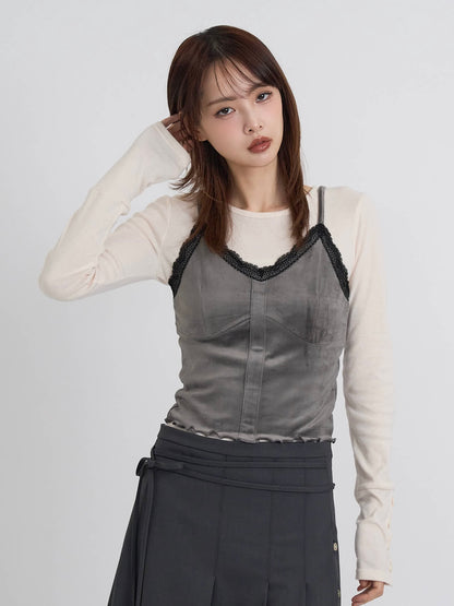 round neck button sleeve tops