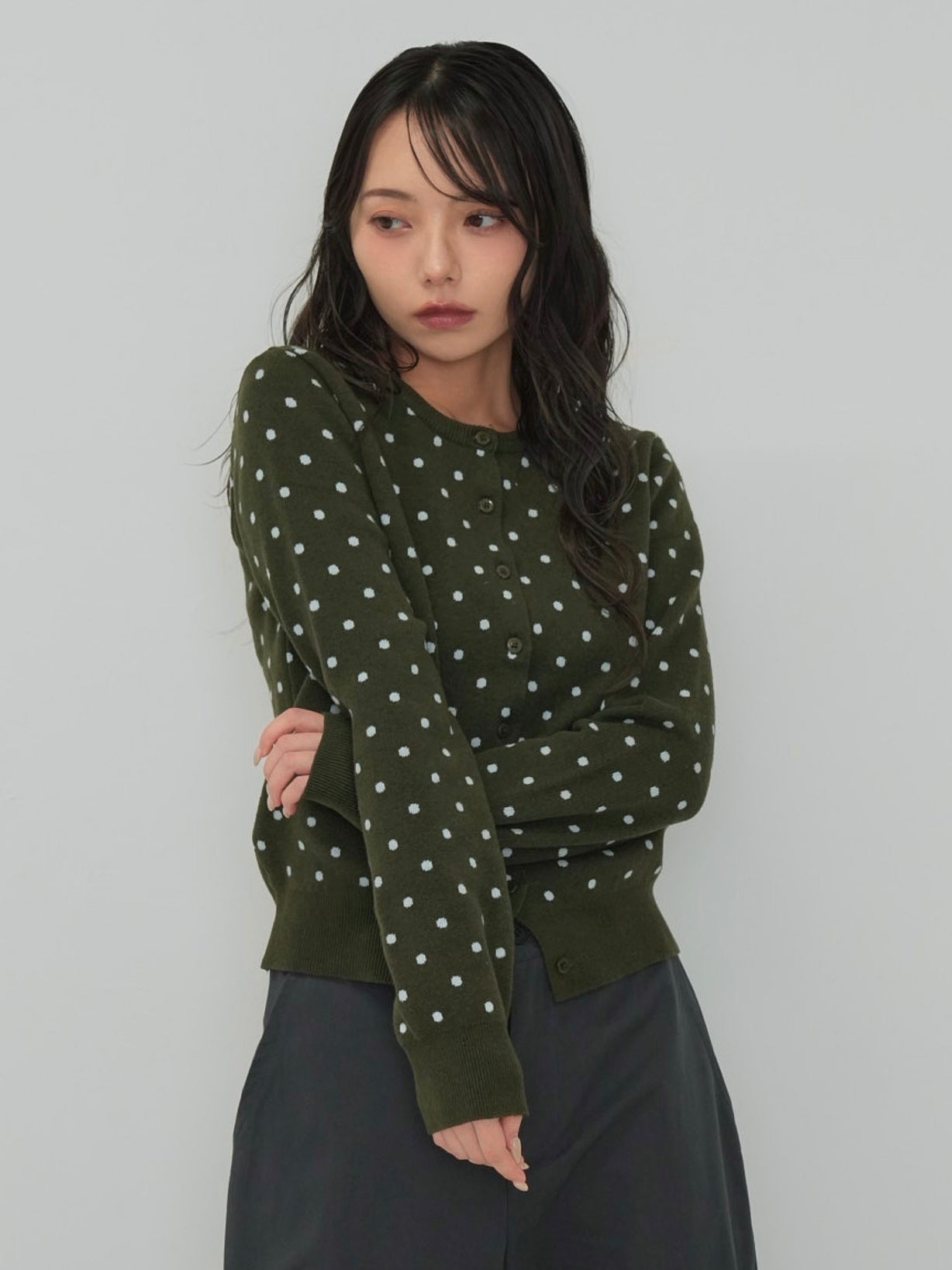 soft dot knit cardigan