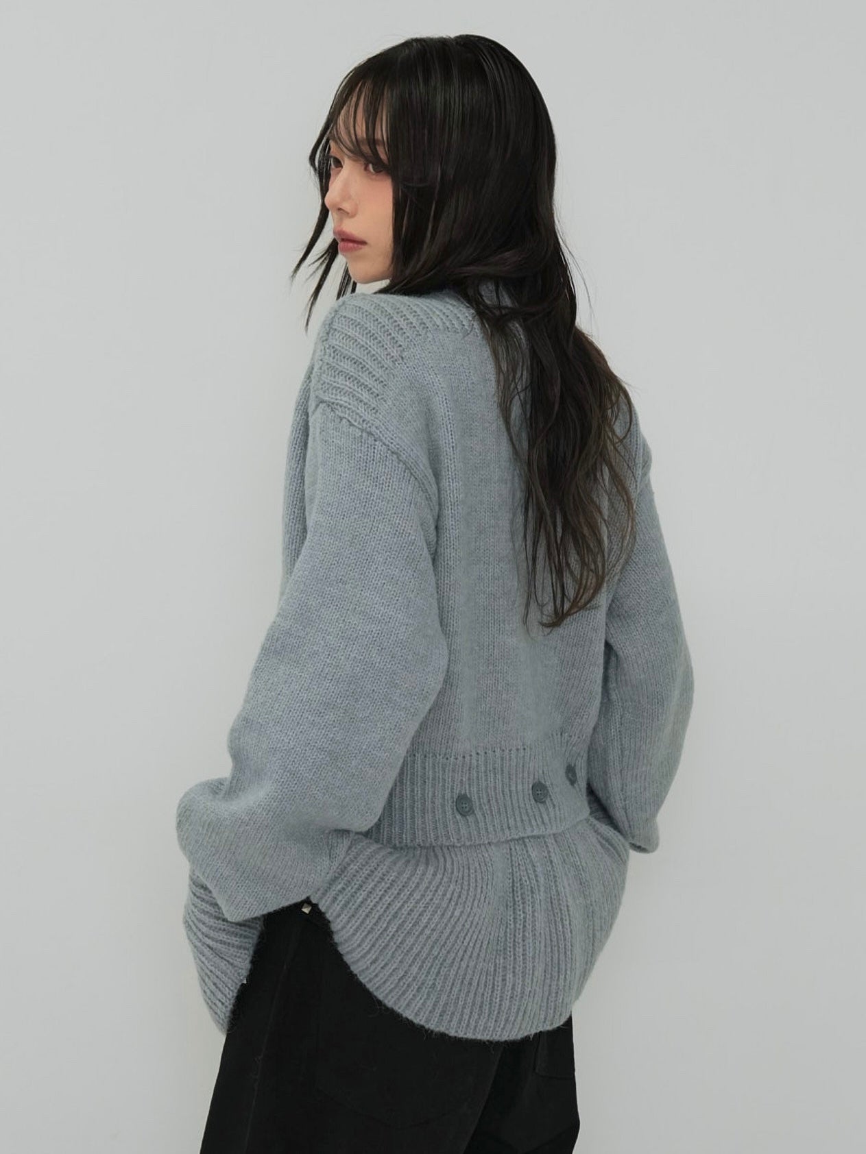 2way layered hem knit