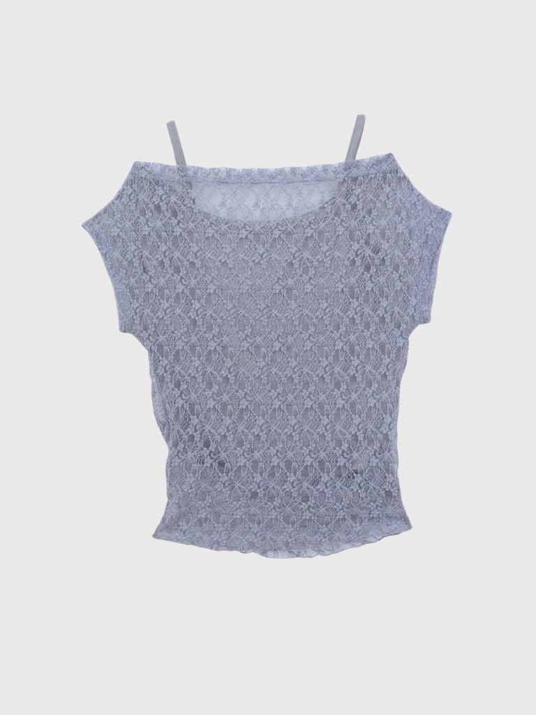 lace shirring off shoulder tops