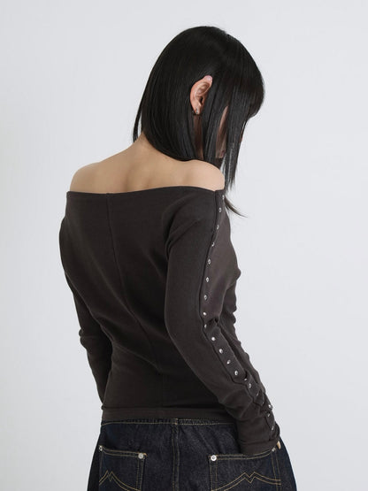 studs off shoulder tops