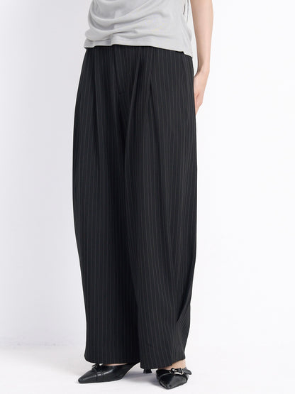wide stripe tuck pants