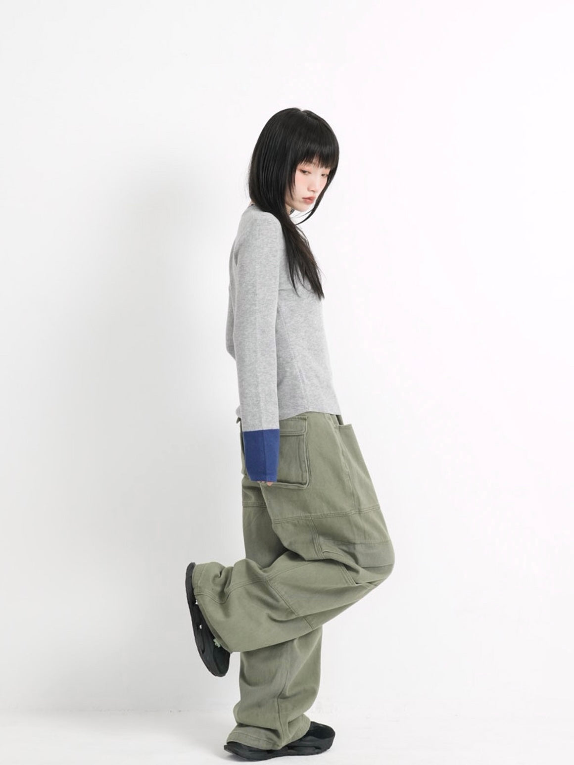 bicolor button round tops