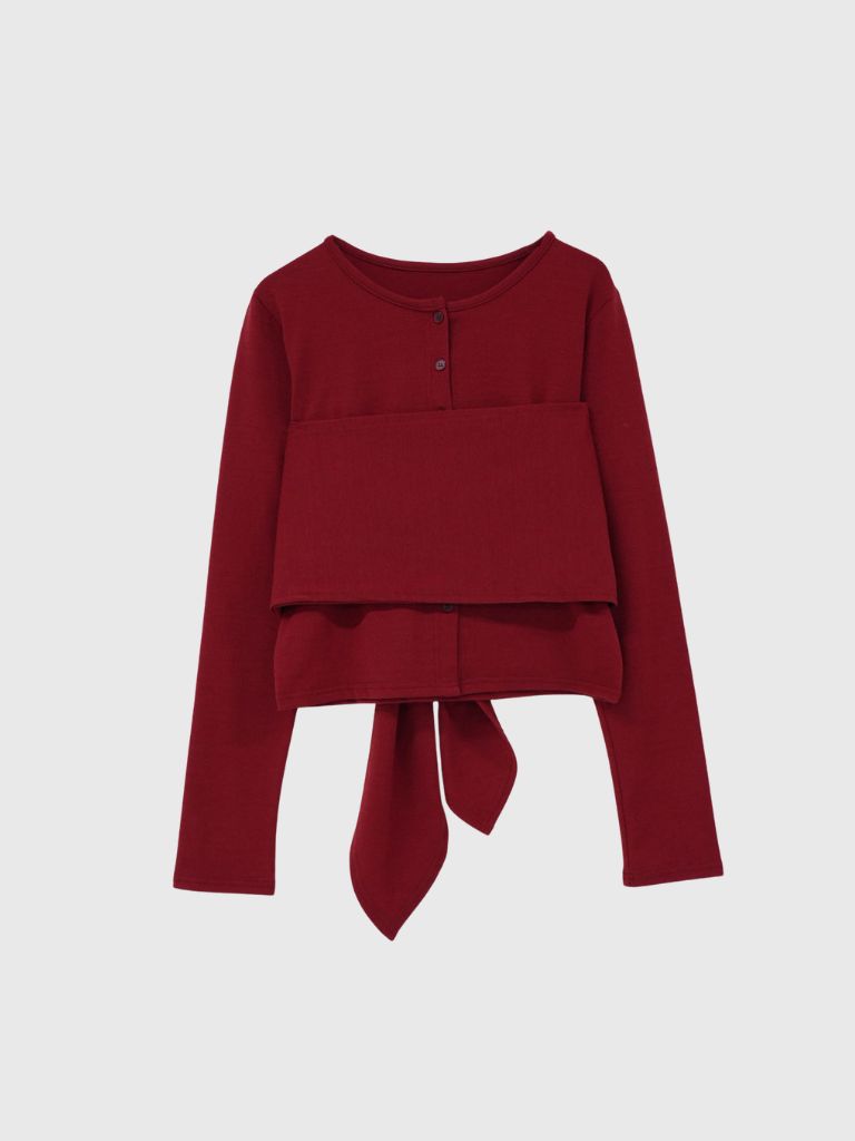 tie bustier cardigan