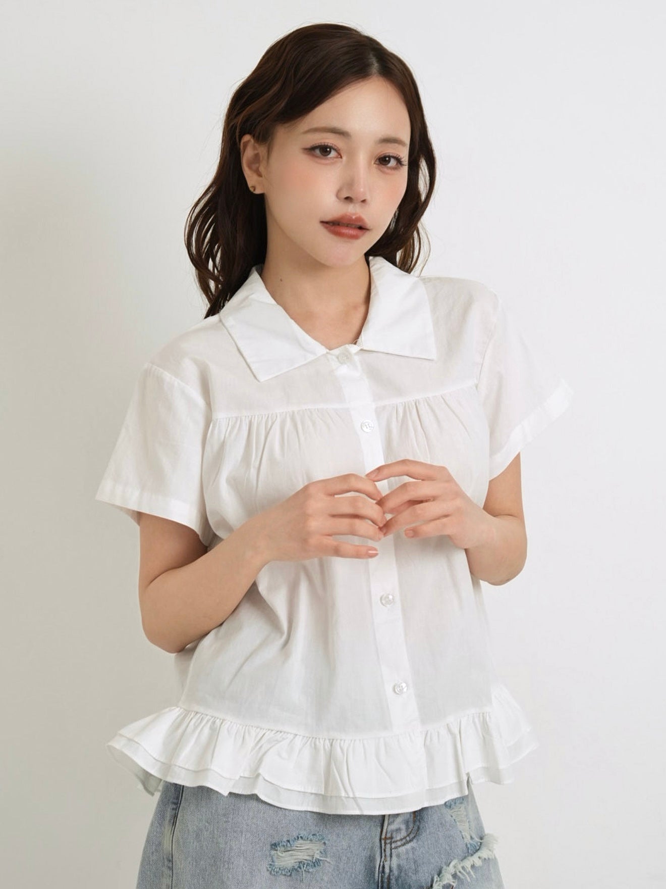 gather frill blouse