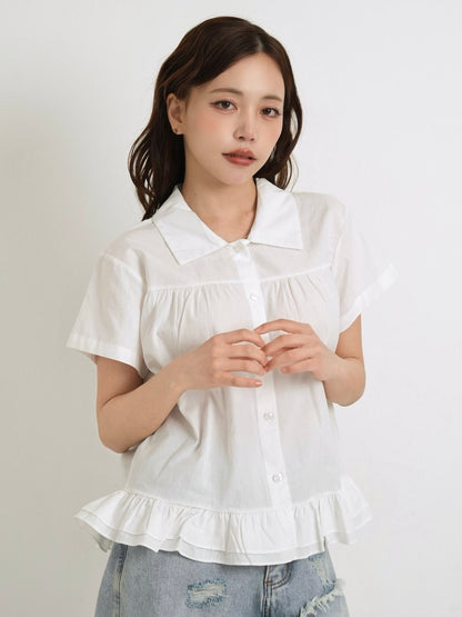gather frill blouse