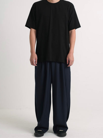 wide stripe tuck pants