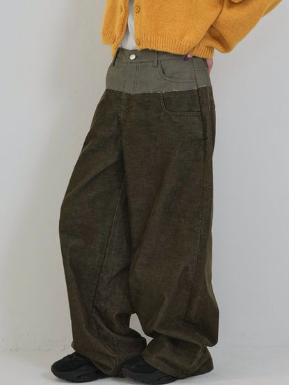 waist block corduroy pants