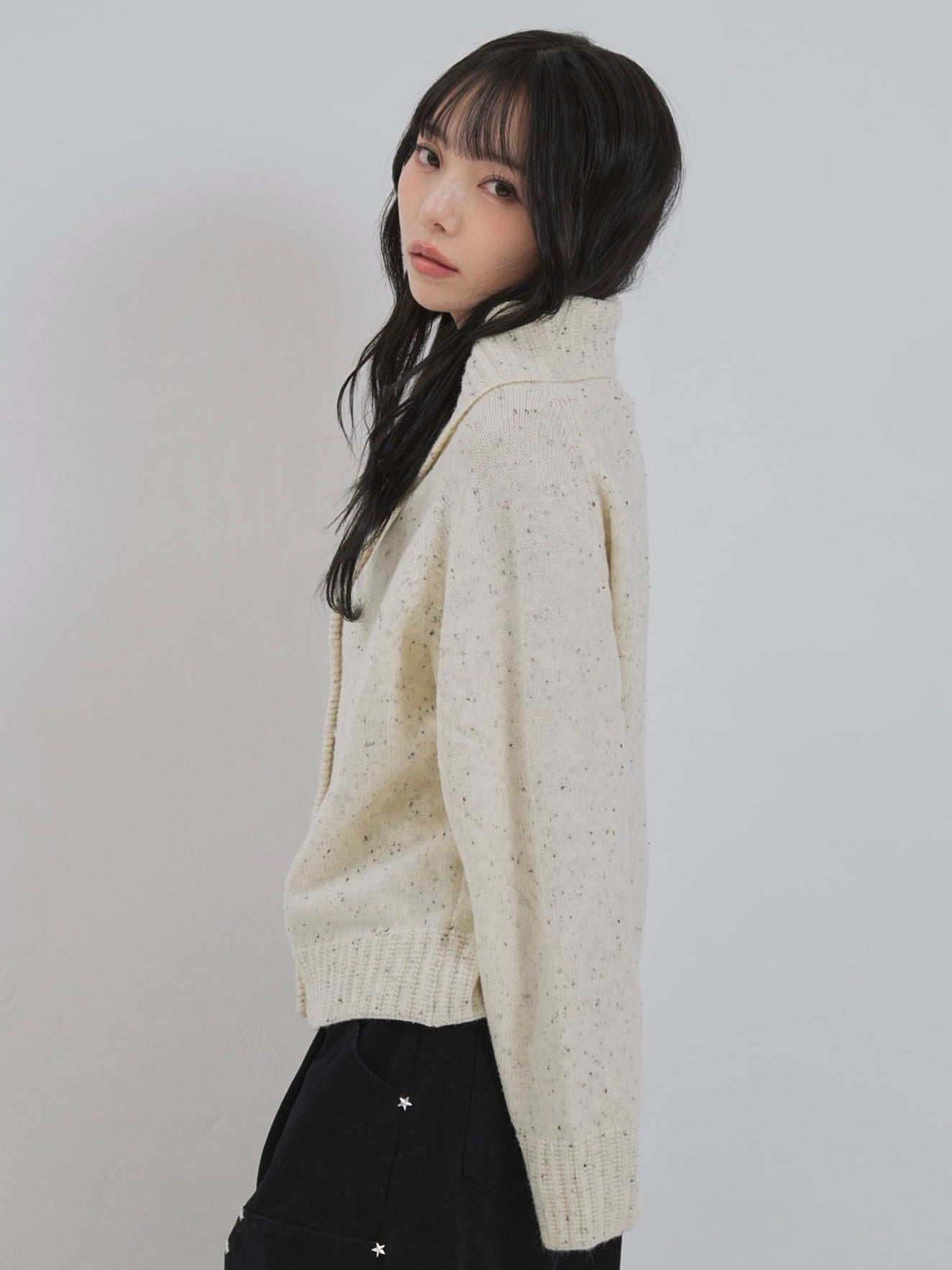 nep high neck cardigan