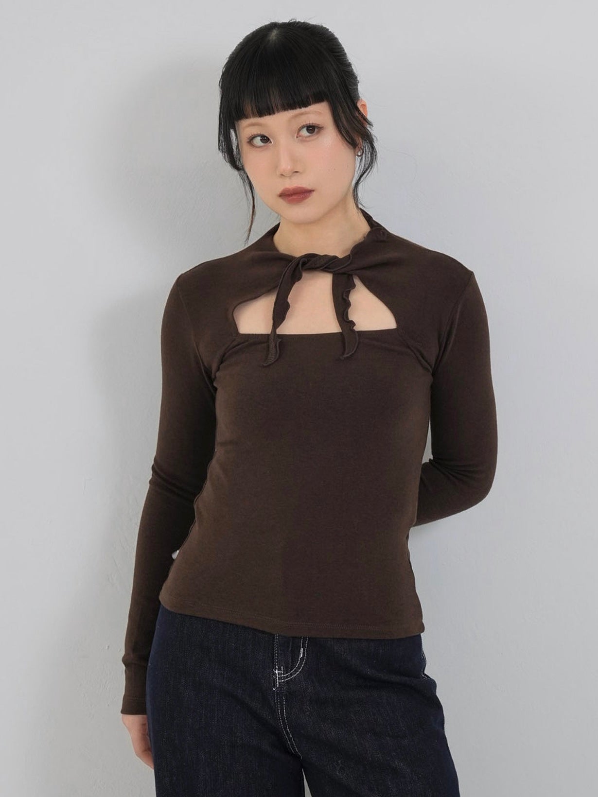 cutout choker neck tops