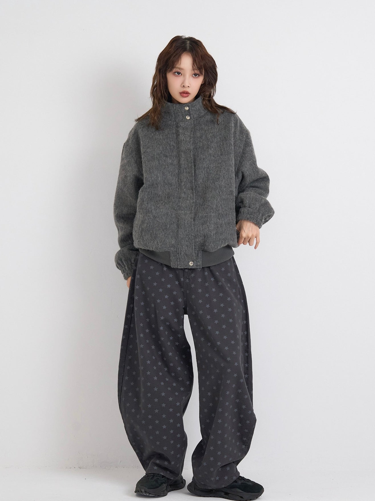mohair snap blouson