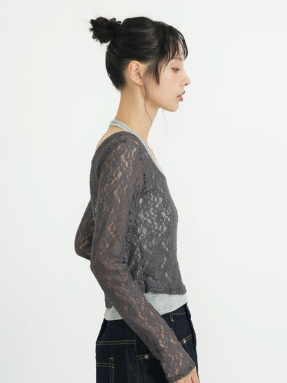 layered lace halter tops