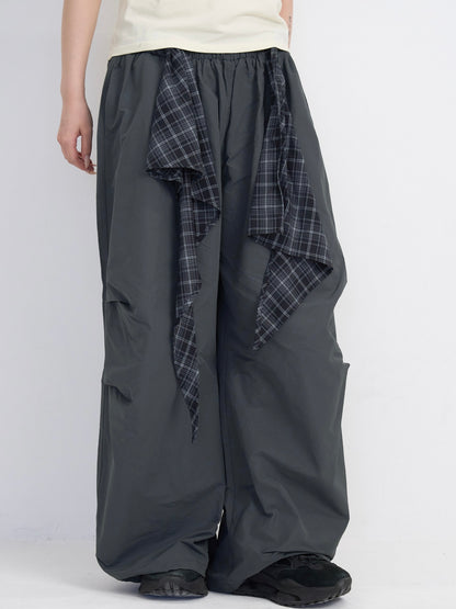 check loop wide pants