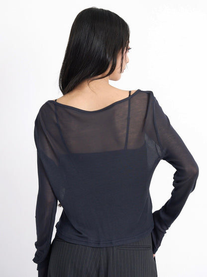 sheer button cardigan