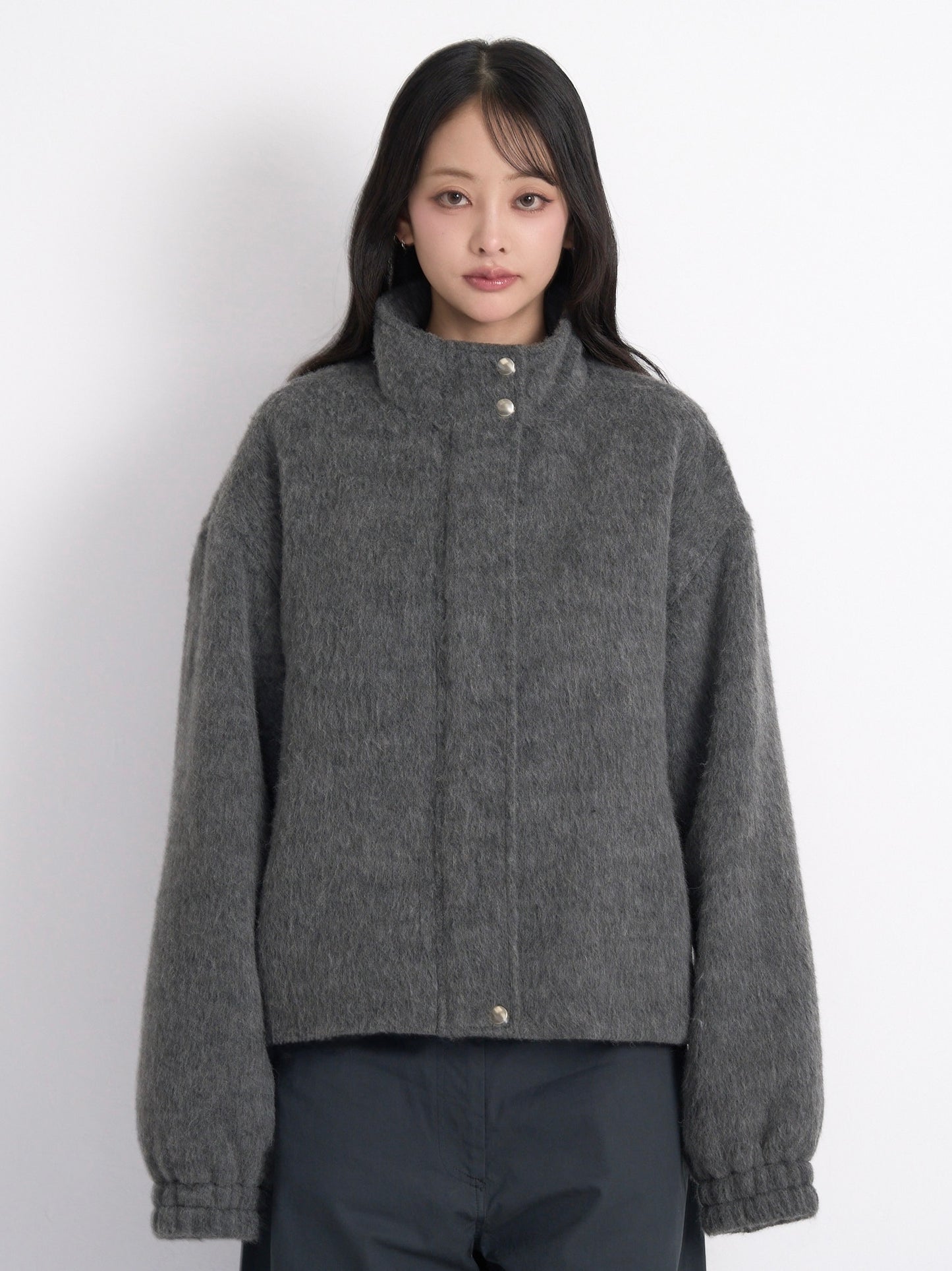 mohair snap blouson
