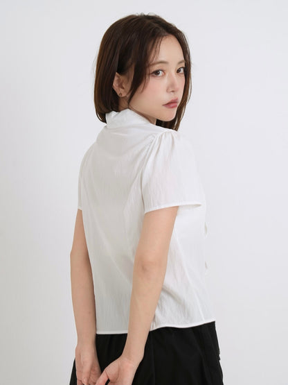 pleated draped blouse