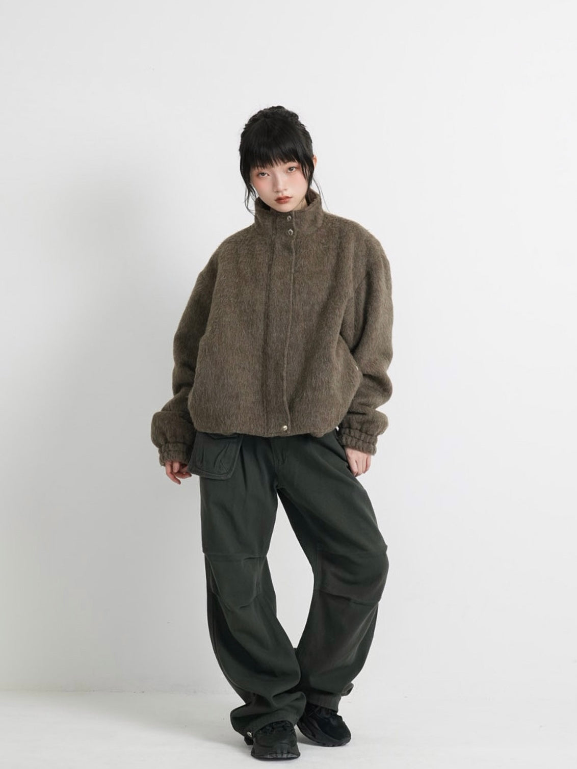 mohair snap blouson