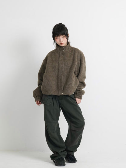 mohair snap blouson