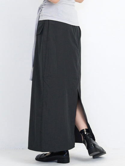 back slit long skirt
