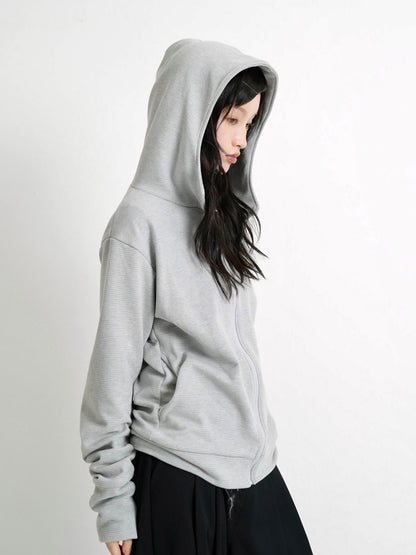 fleece zip button hood tops