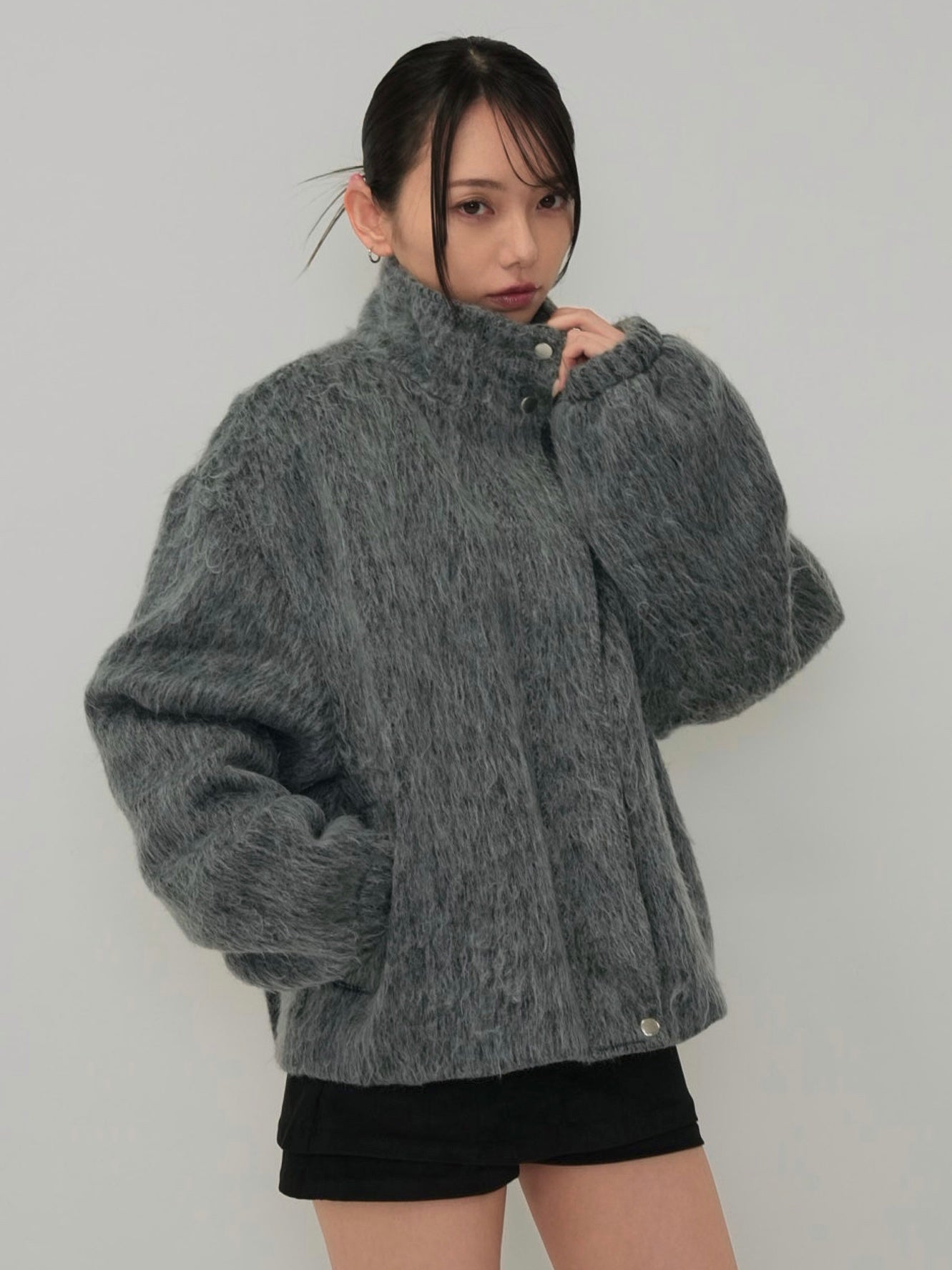 mohair tuck blouson