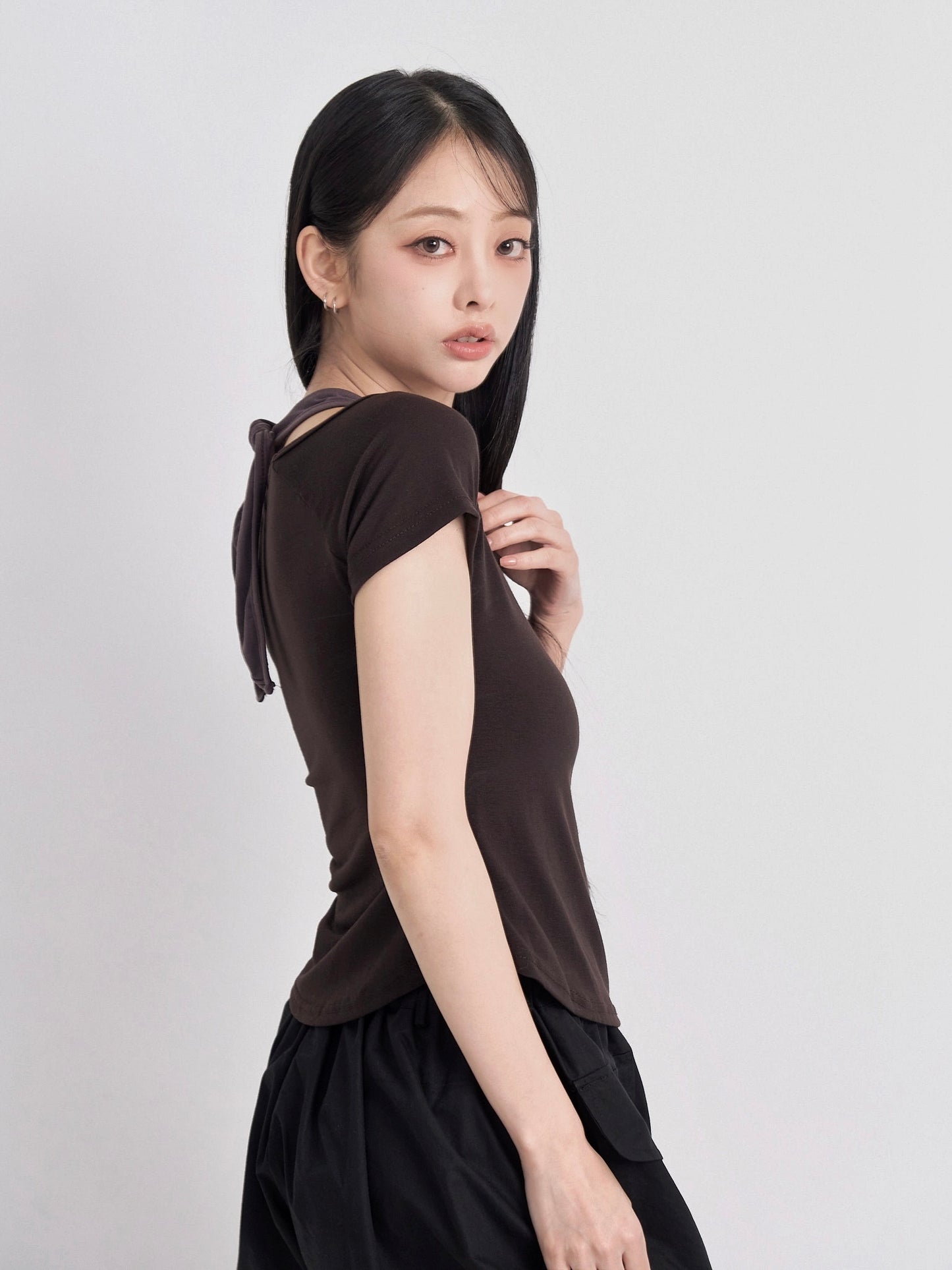 eyelet halter layered tops