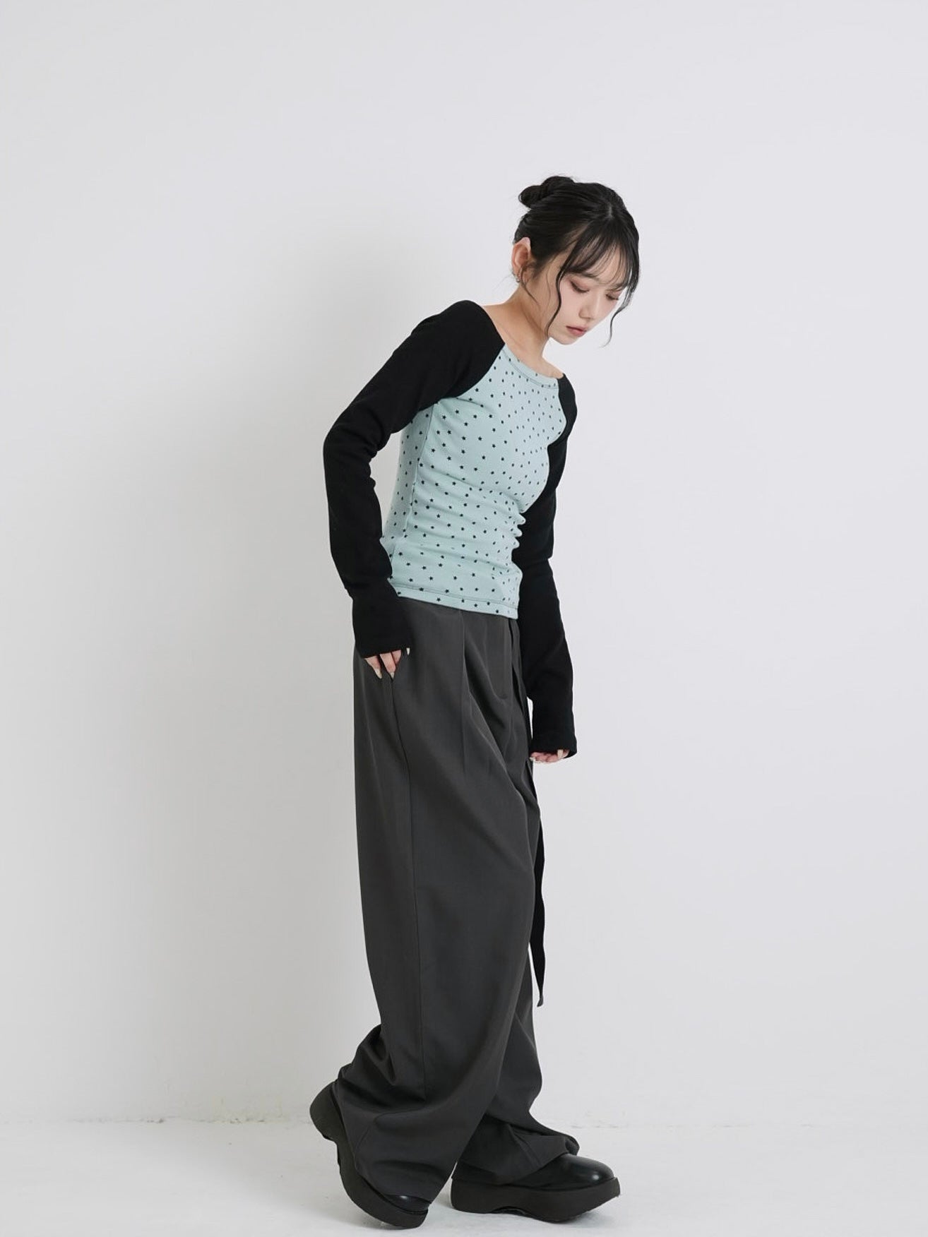 star dot raglan tops