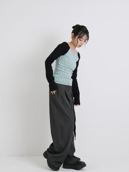 star dot raglan tops