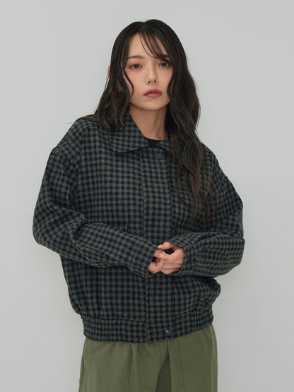 check pocket blouson