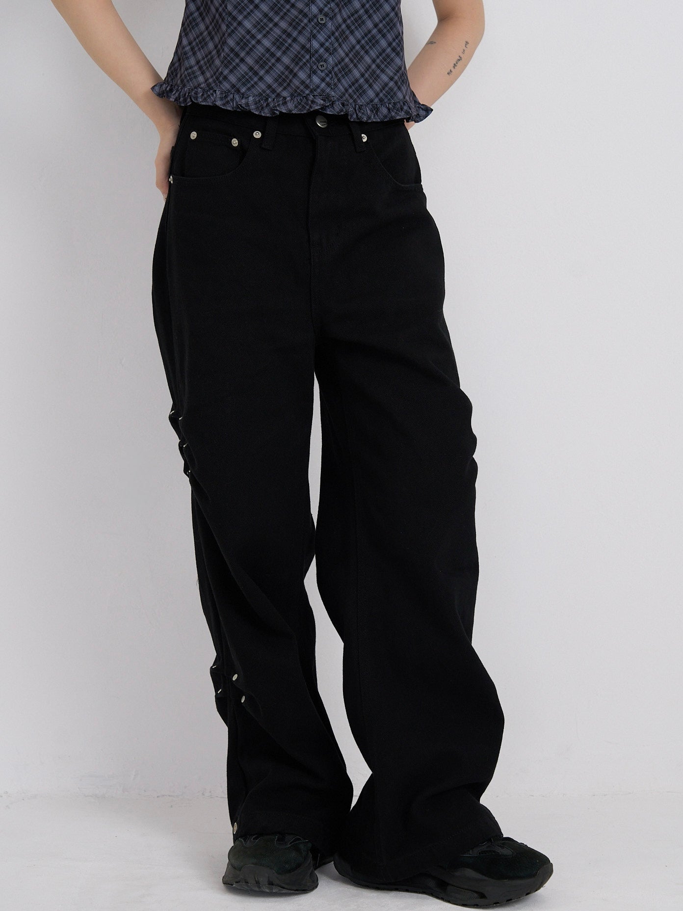 cotton side eyelet pants