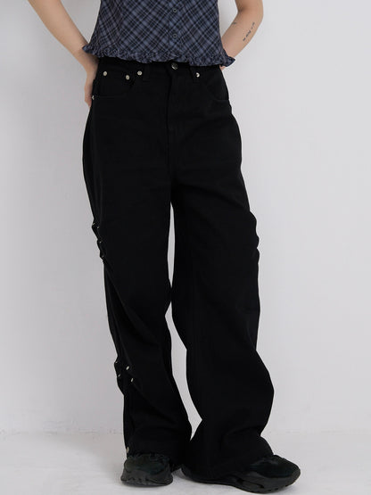 cotton side eyelet pants