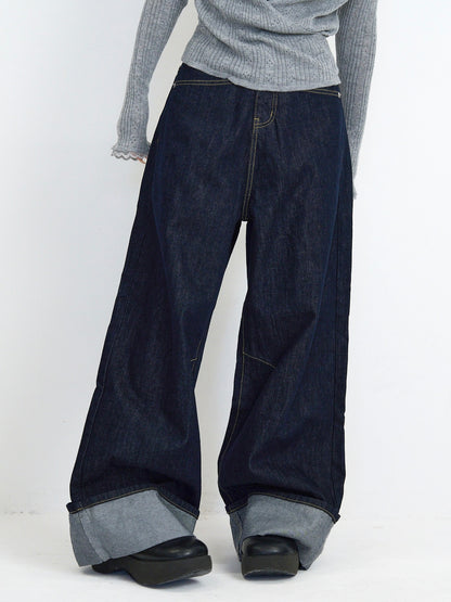loose wide denim pants